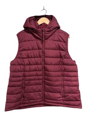 Ricki’s NWT Women's Removable Hooded Zippered Puffer Vest with Bag